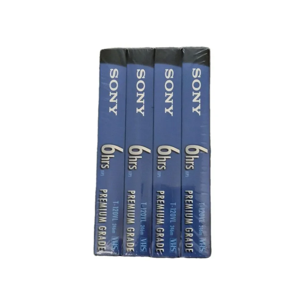 NEW 4 Pack of SONY T-120VL 24 6hrs EP Premium Grade SEALED BLANK VHS Video Tapes